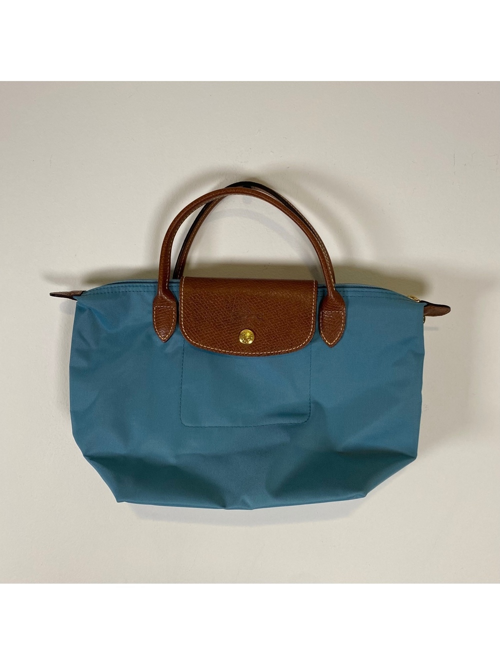 Longchamp Le Pliage Small Tote Bag Blue and Brown